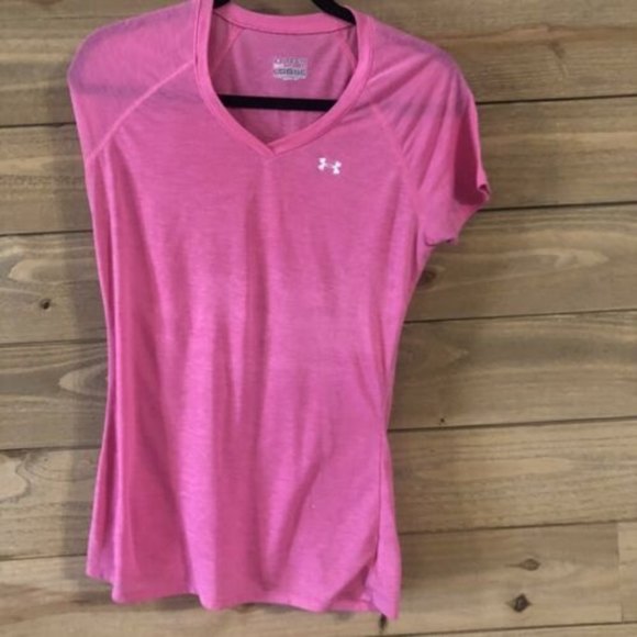 Under Armour Tech  Tee Womens XS Loose Fit UA Tech V Neckline Pink - Picture 1 of 8